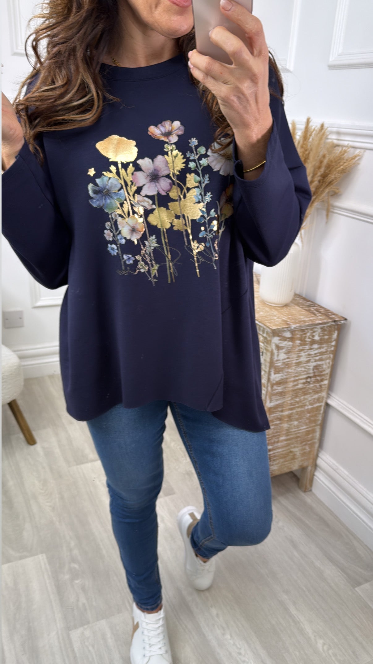 Lynda Navy Floral Top