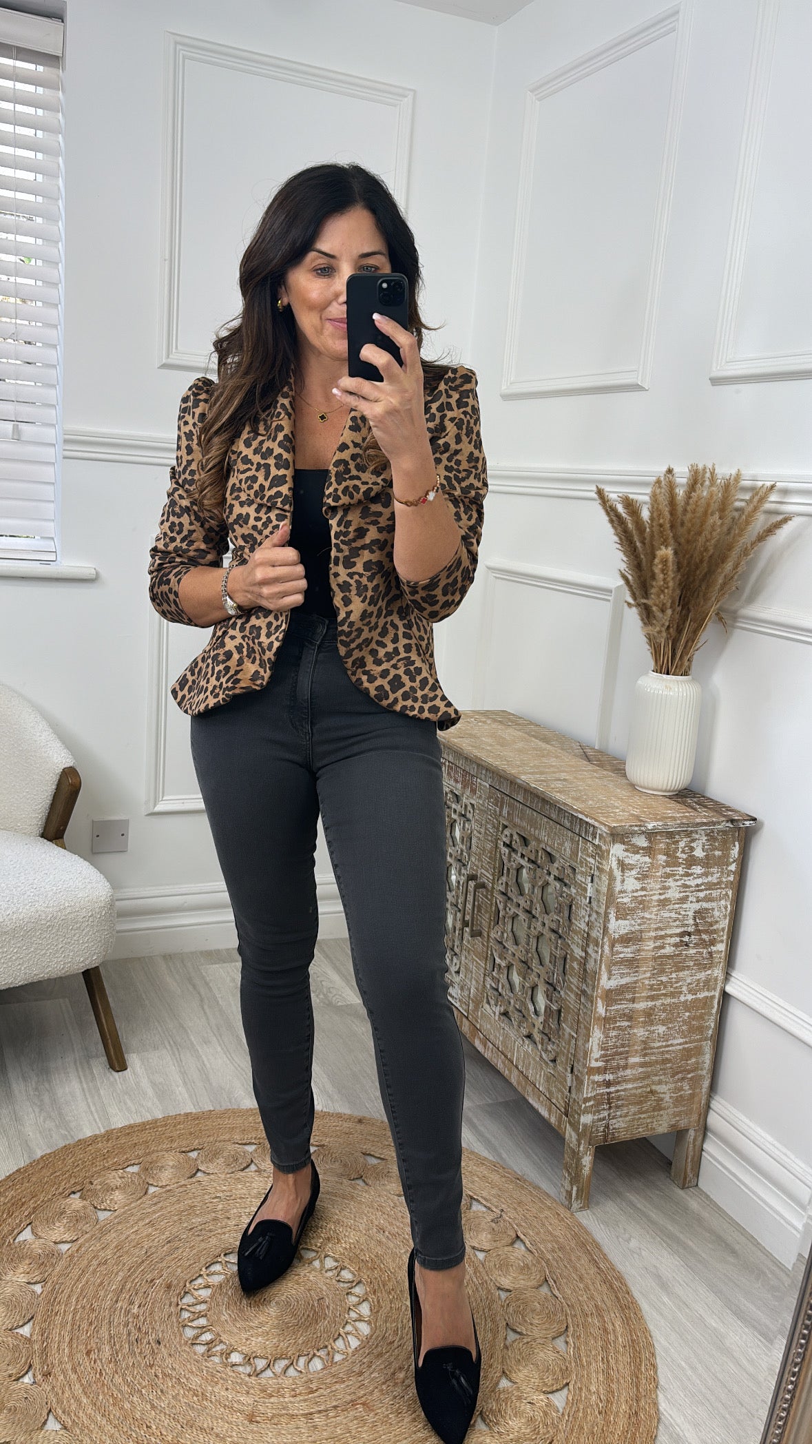 Alyssa Leopard Lapel Blazer