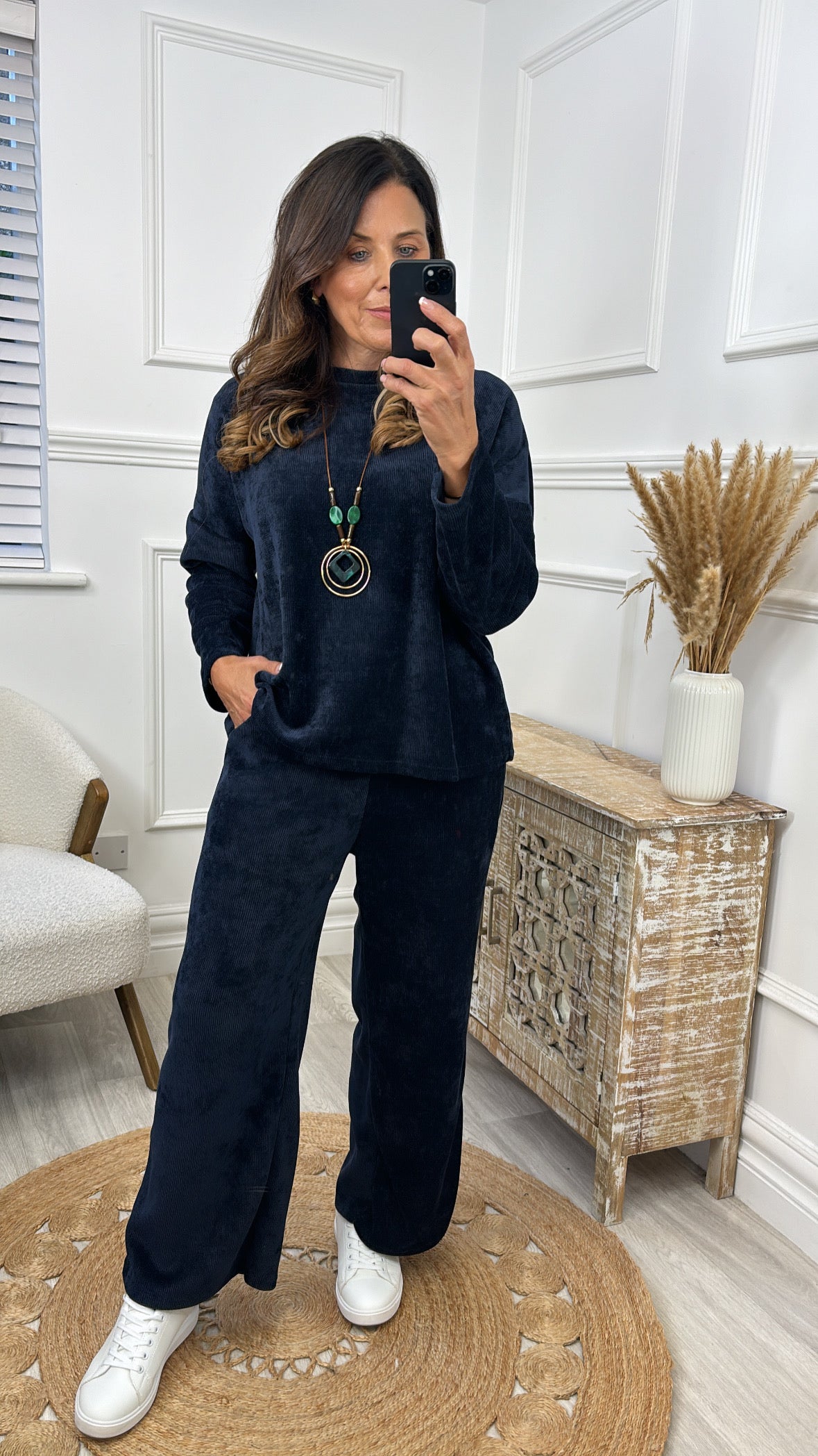 Brenda Navy Velour Set