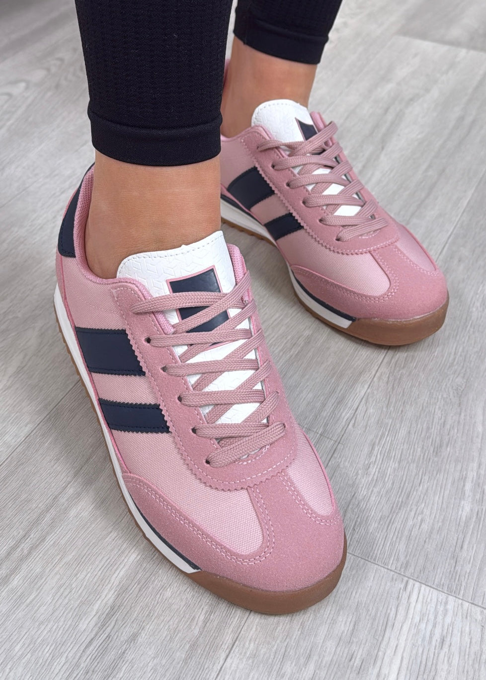 Britney Pink Side Stripe Trainers