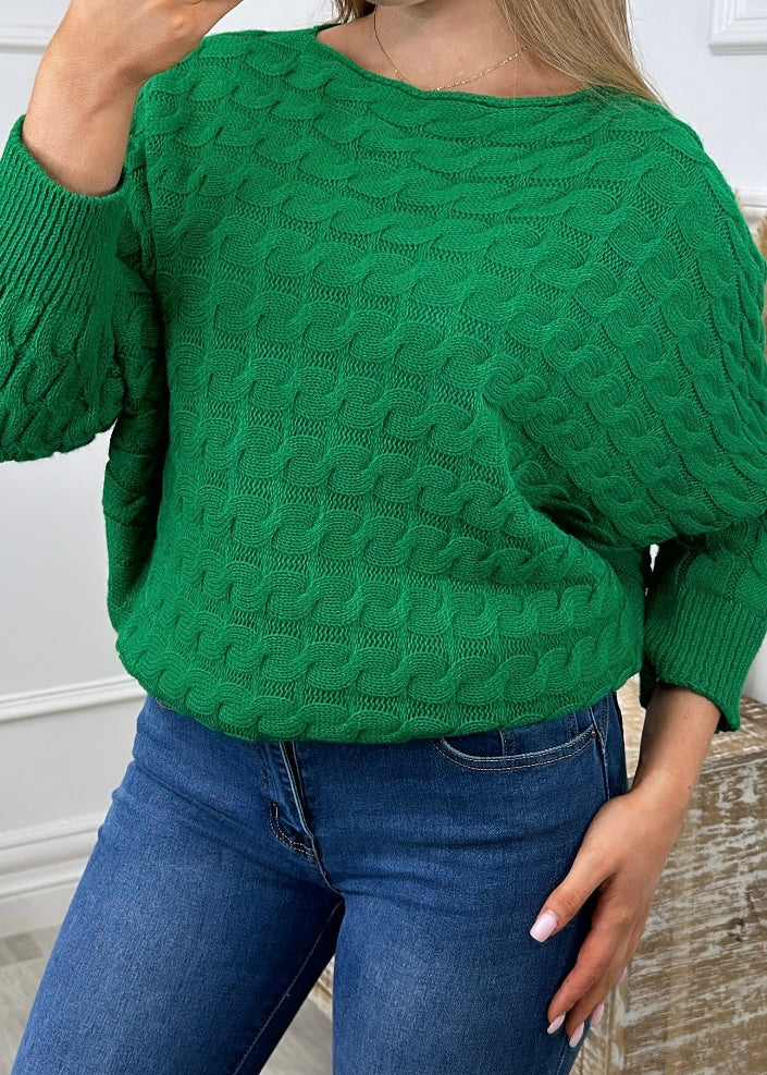 Marissa Green Cable Knit Jumper