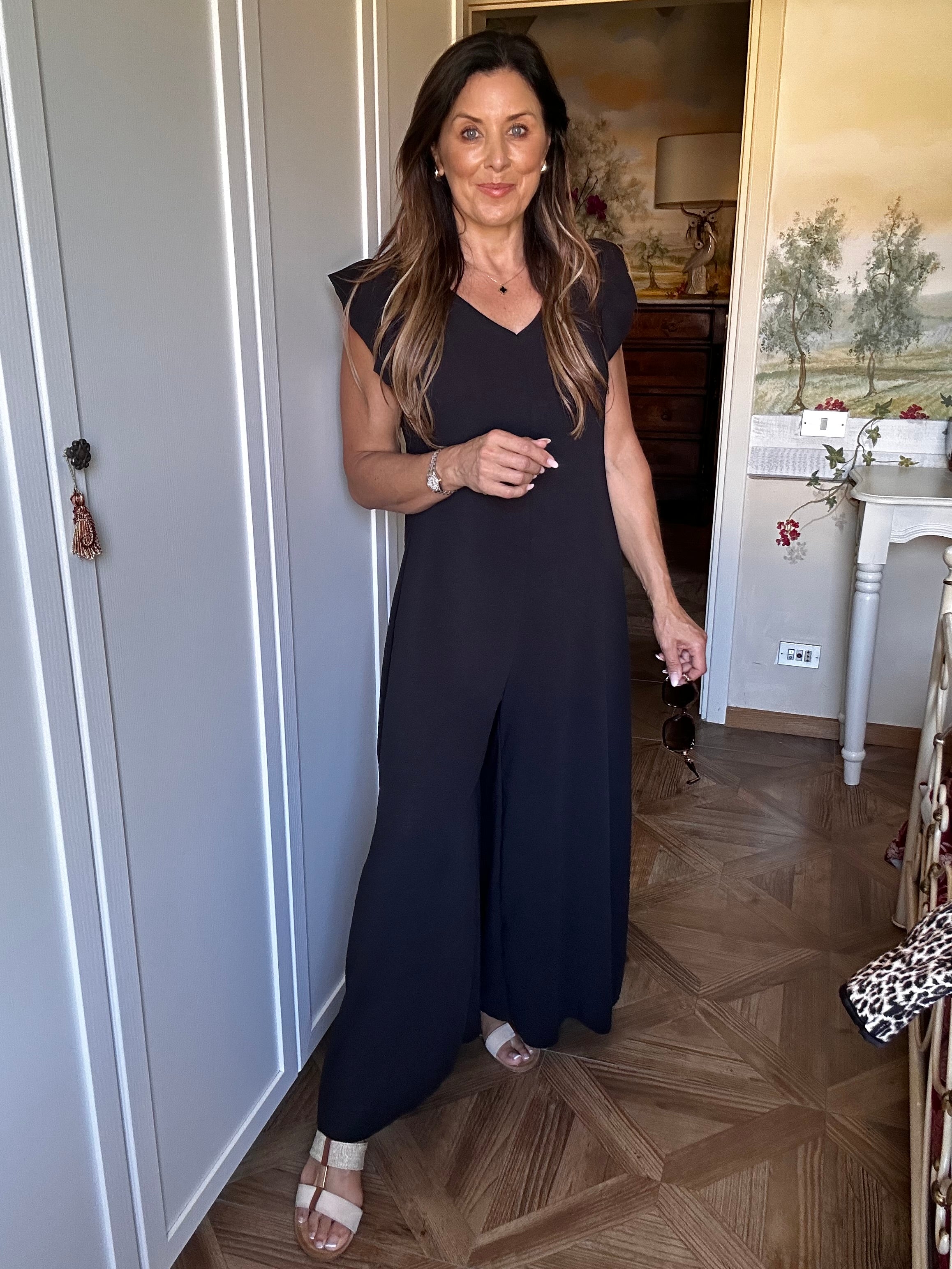 Justine Black Frill Sleeve Jumpsuit