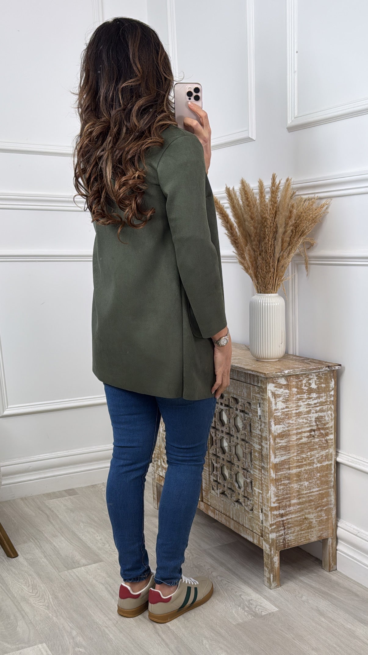 Samantha Khaki Suedette Jacket