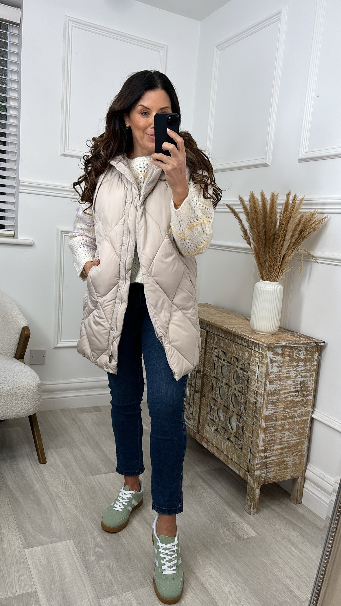 Gabriela Ecru Padded Gilet