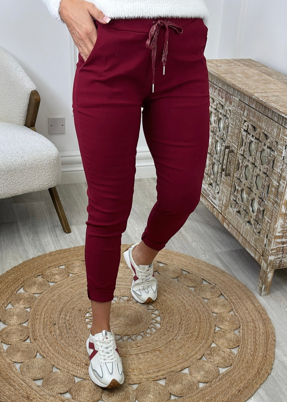 Caroline Wine Chino Joggers