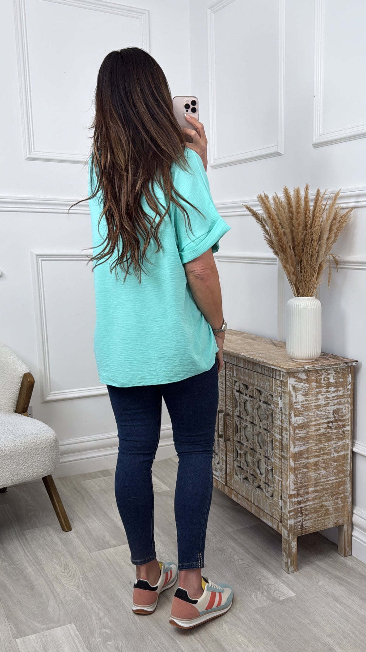 Orianna Mint Twist Front Blouse