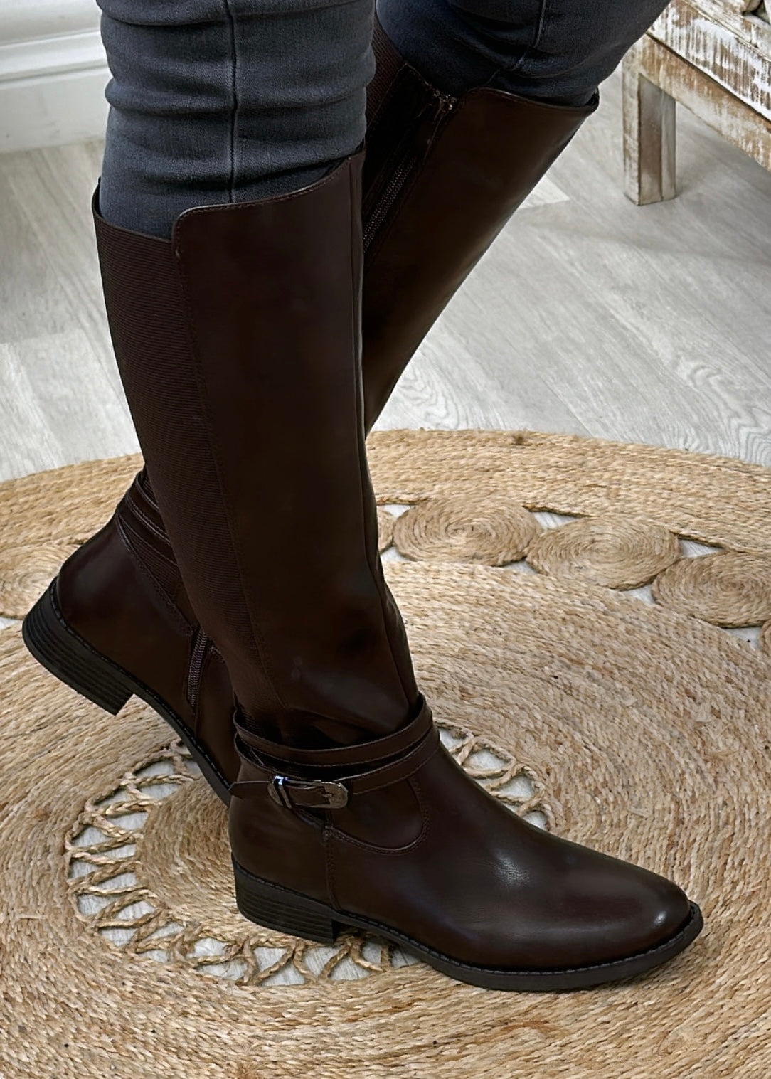 Corina Brown Knee High Boots