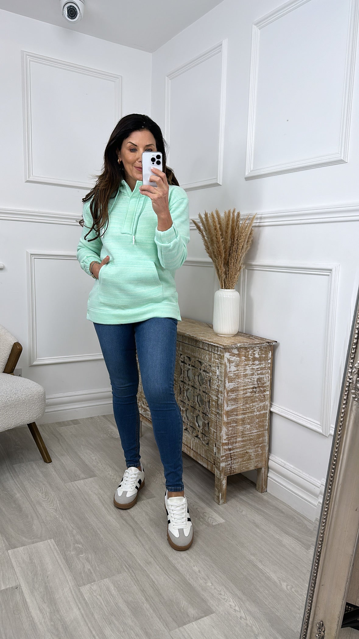 Michelle Mint Zip Front Hoodie