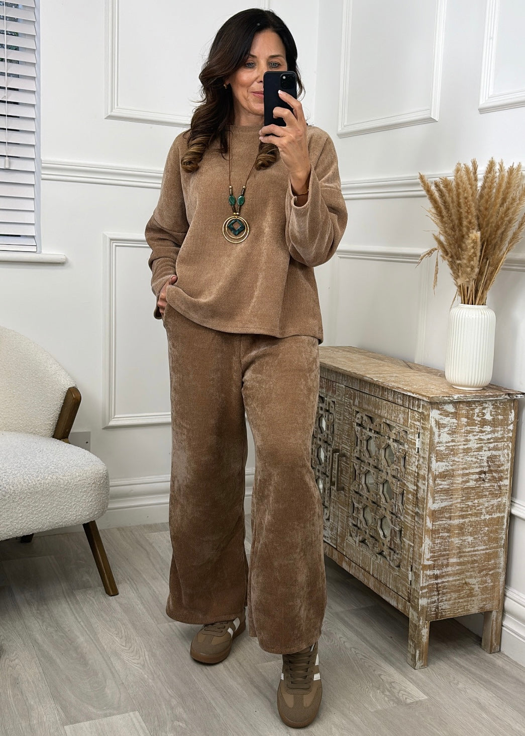 Brenda Camel Velour Set