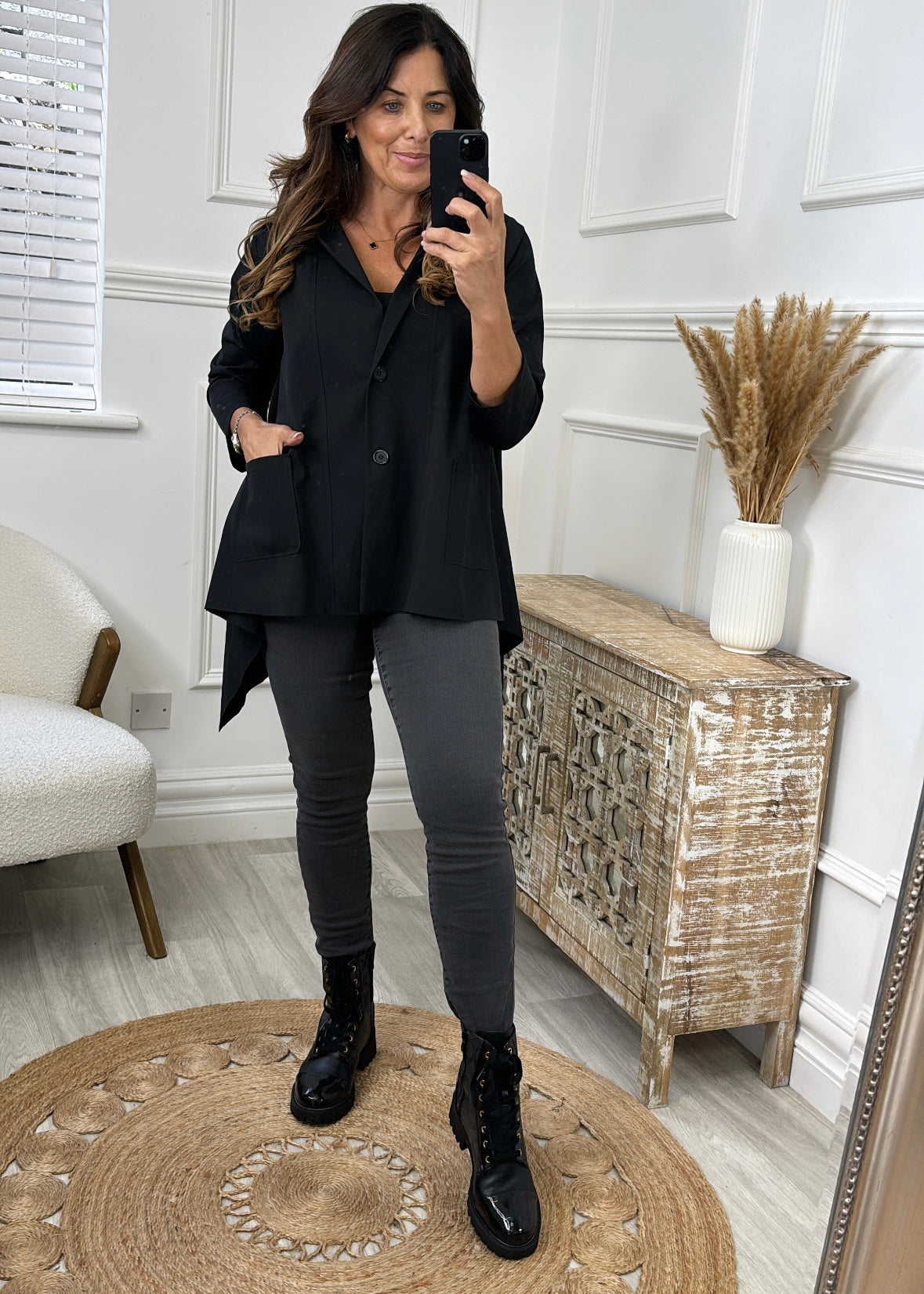 Sasha Black Drape Cardigan