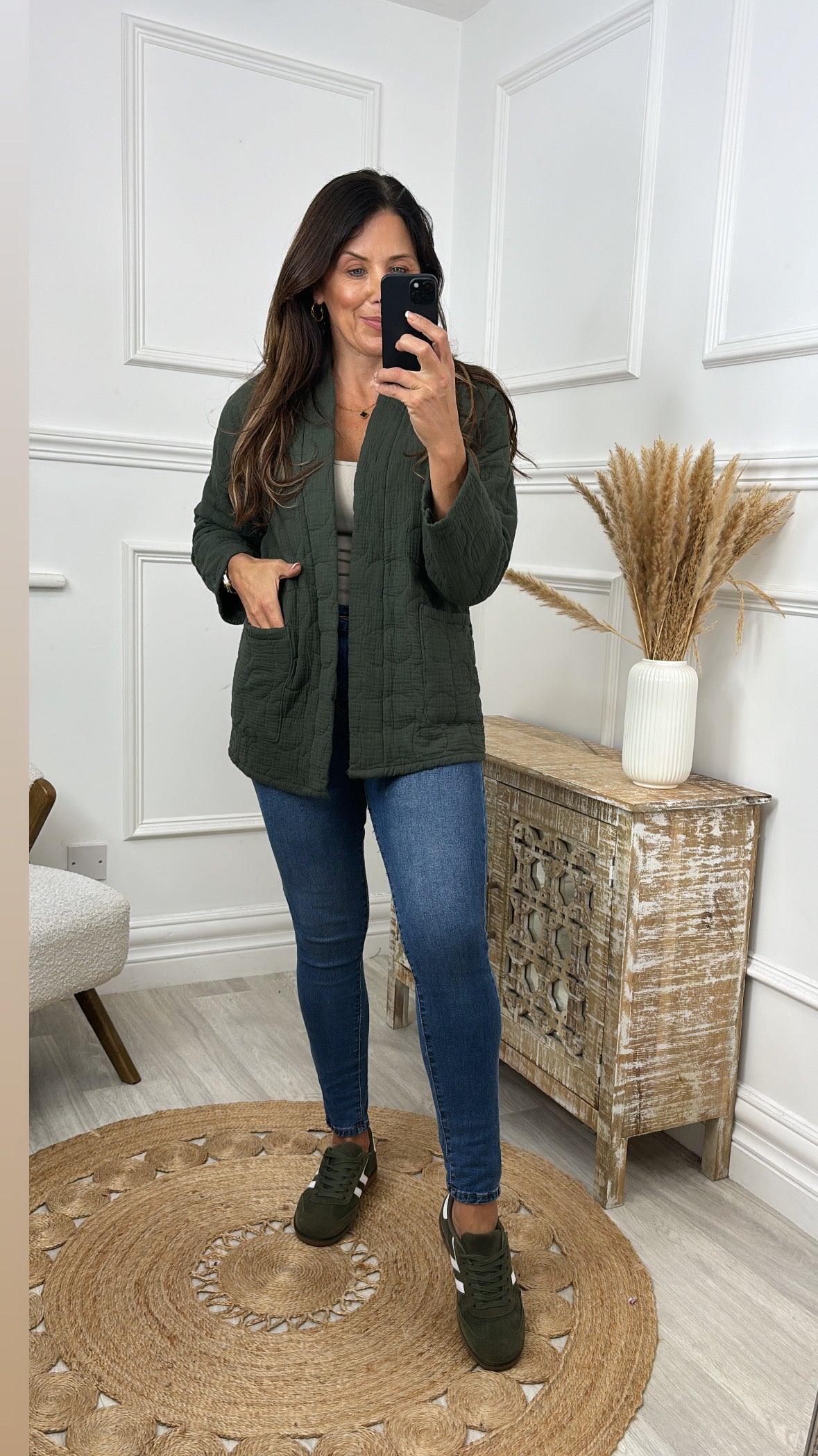 Bruna Khaki Quilted Jacket