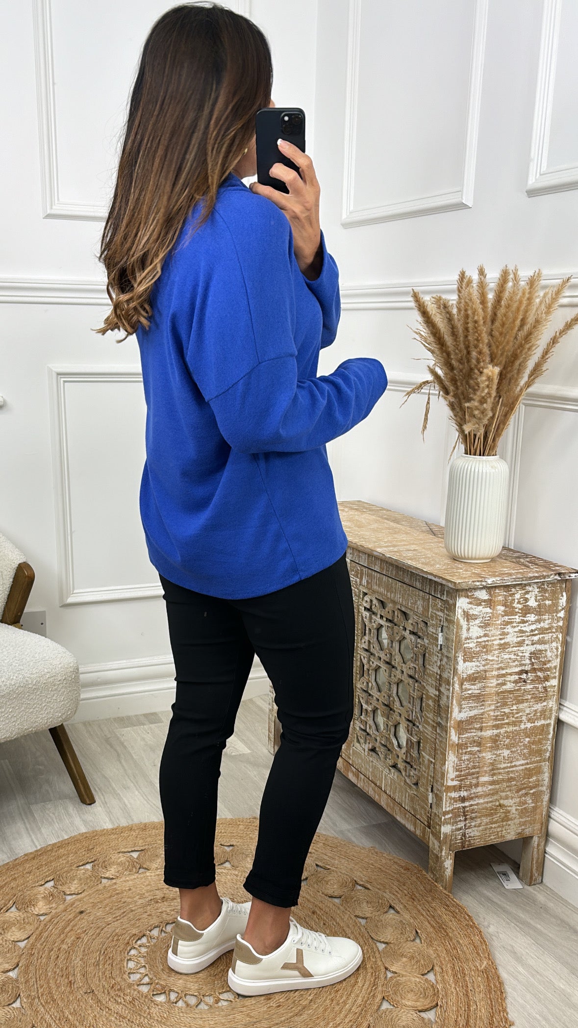 Natasha Royal Blue Cowl Neck Jumper