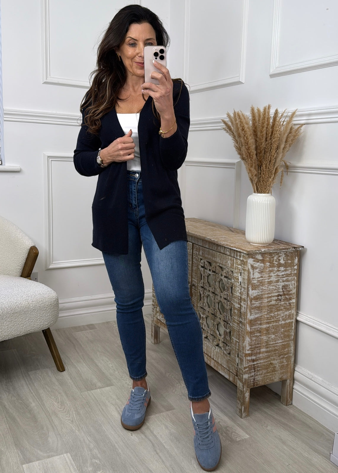 Ravenna Navy Edge To Edge Cardigan