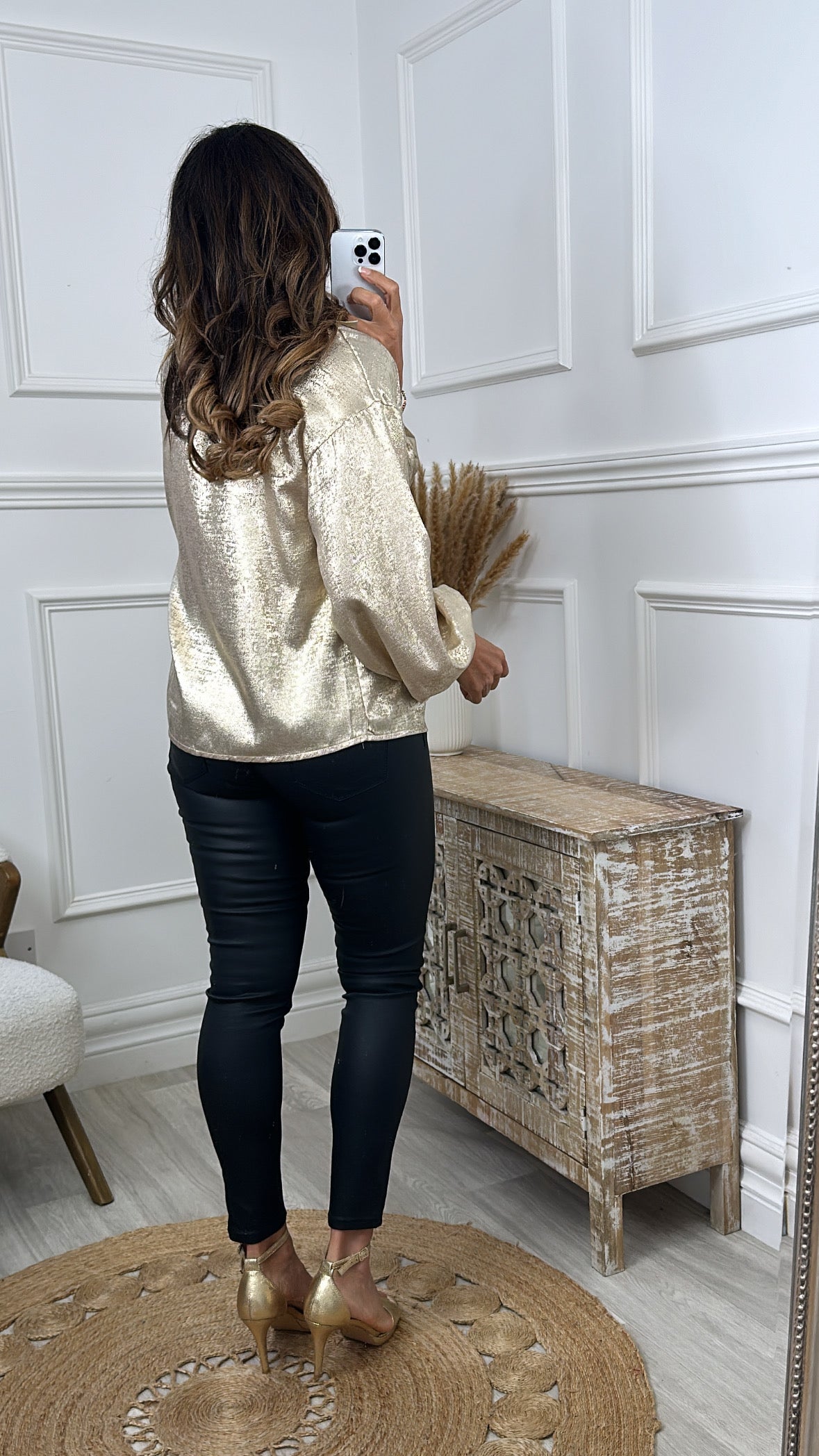 Donatella Gold Shimmer Blouse