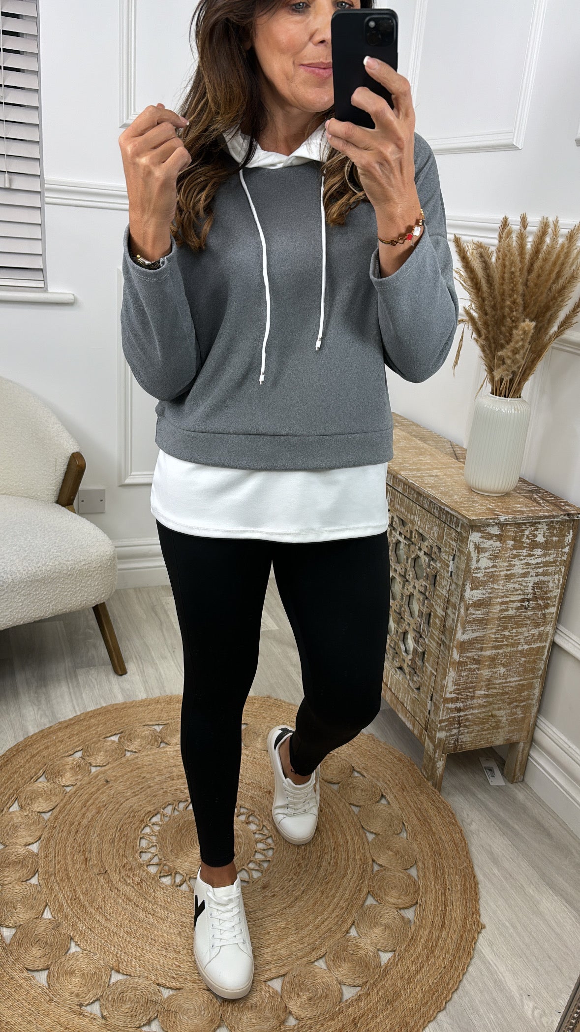 Marian Grey Layered Hoodie