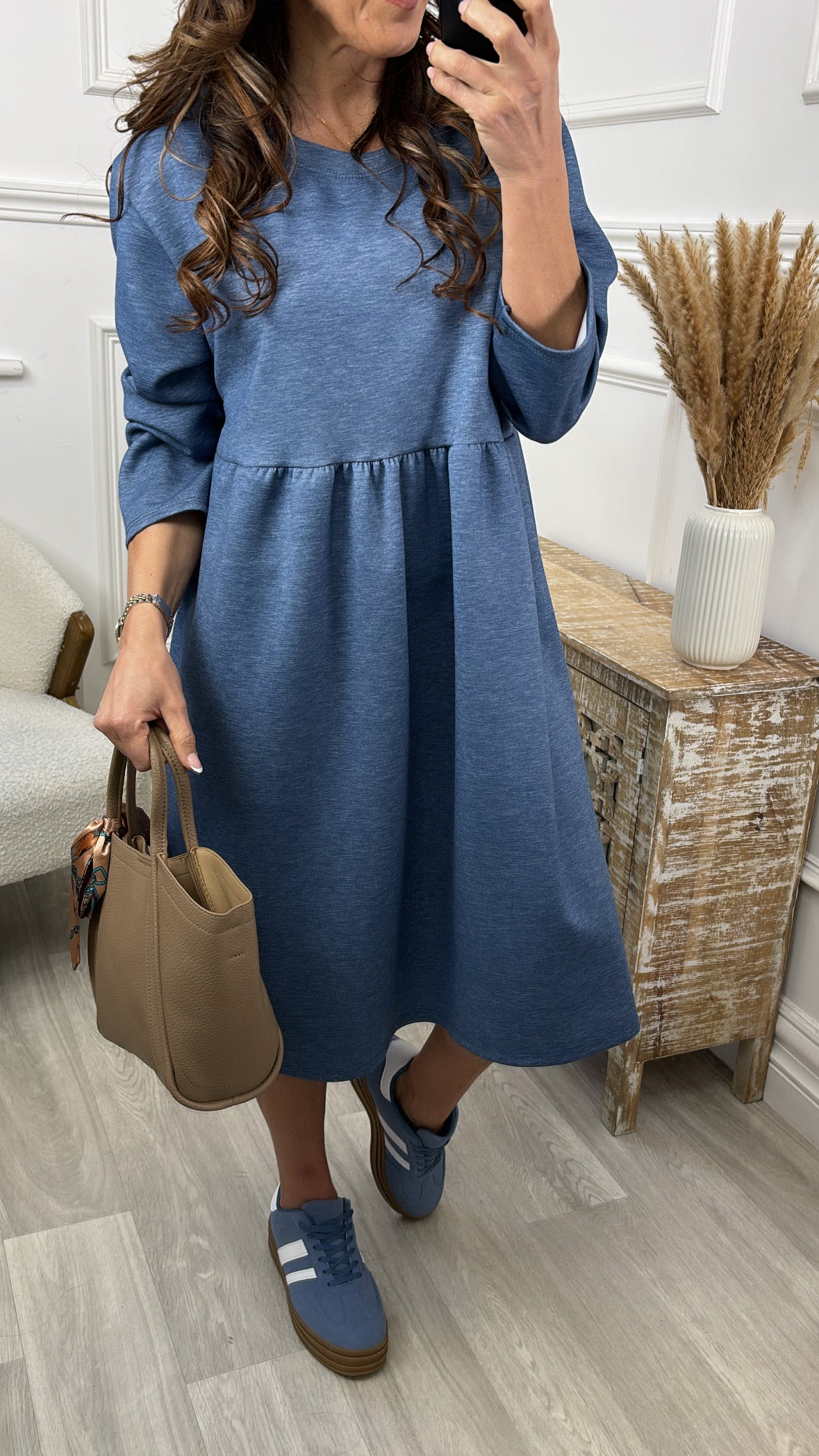 Ailbhe Denim Smock Sweatshirt Dress