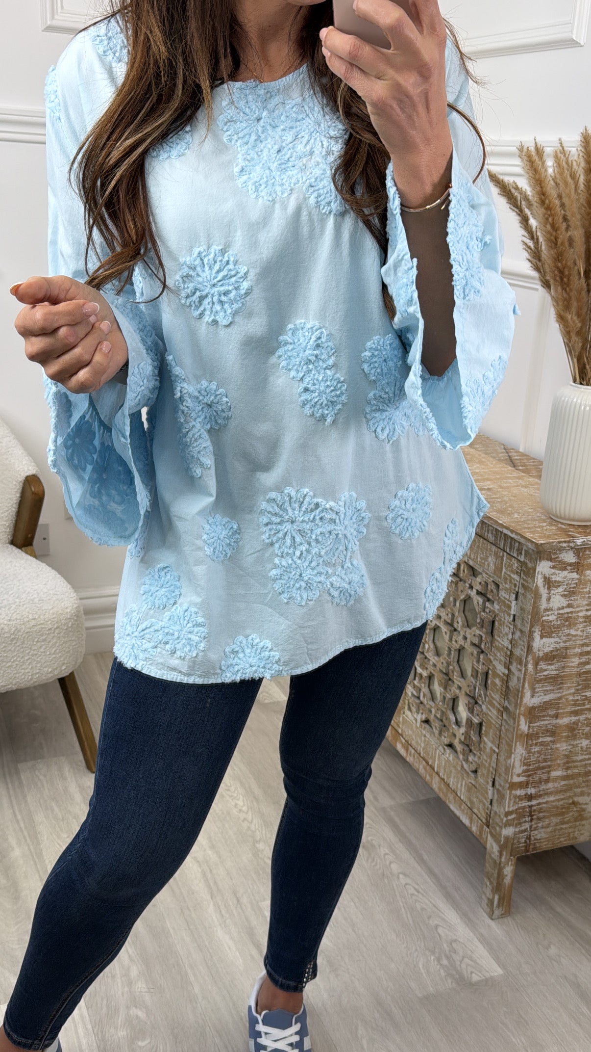 Robyn Blue Embroidered Blouse