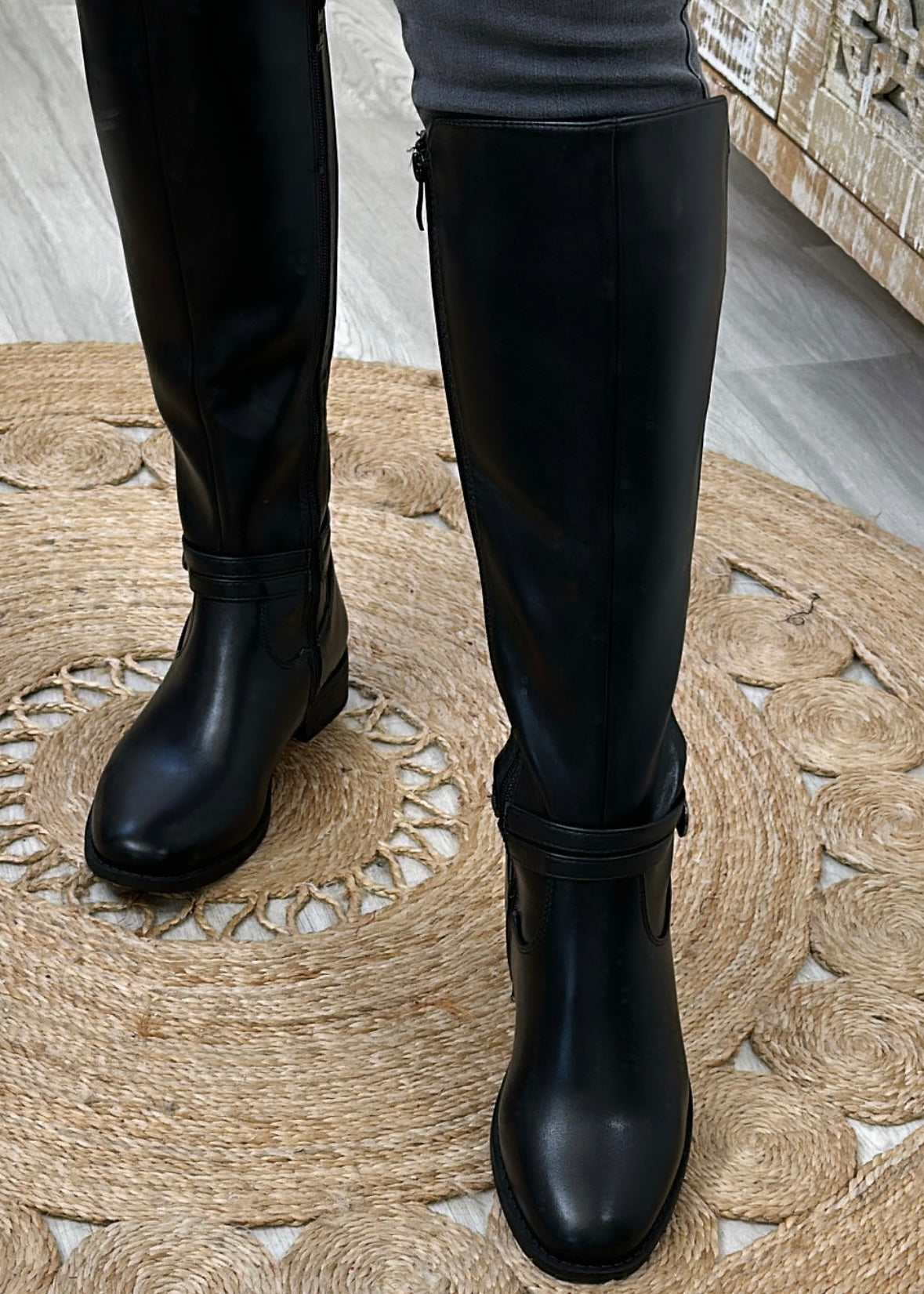 Corina Black Knee High Boots