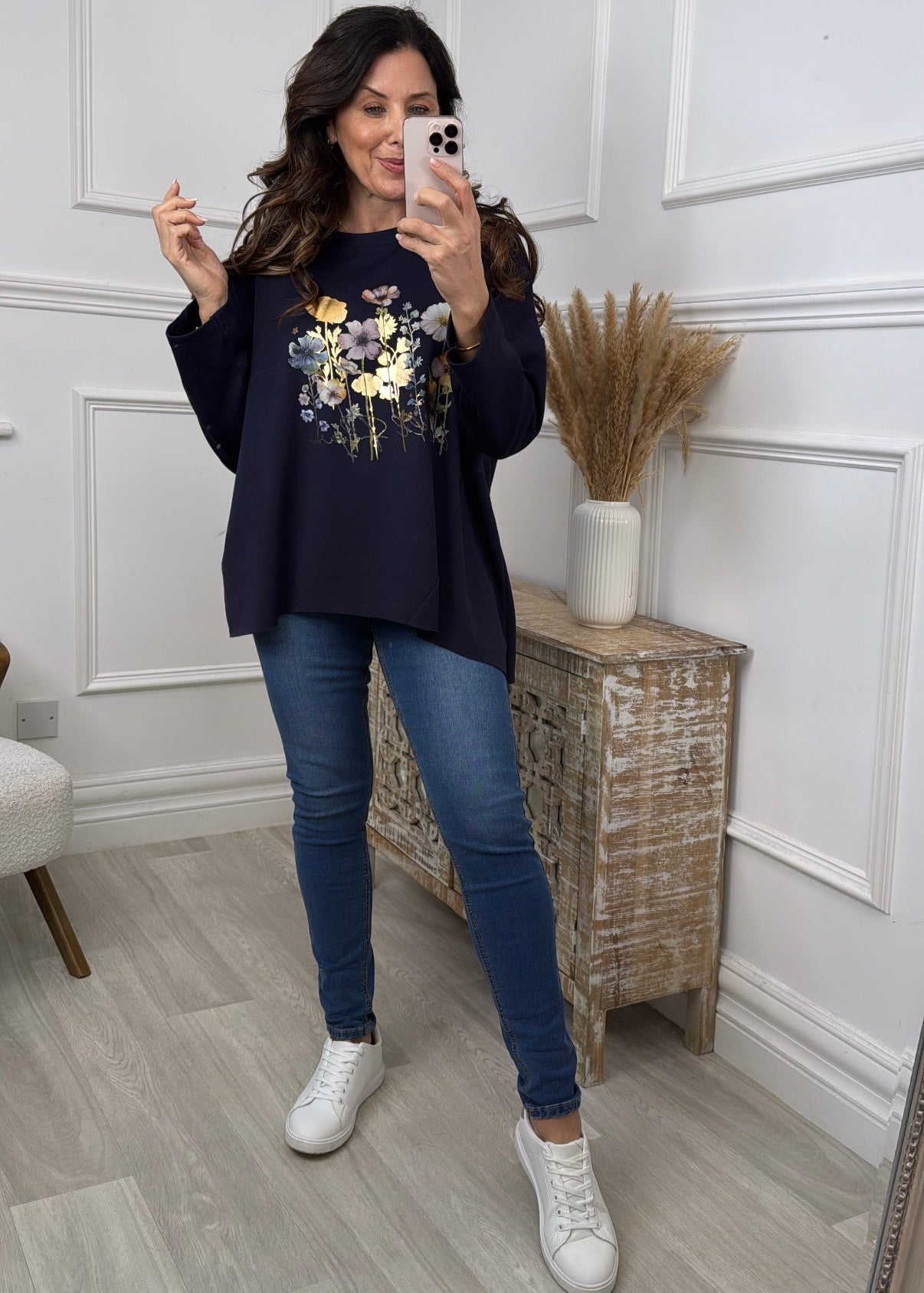 Lynda Navy Floral Top