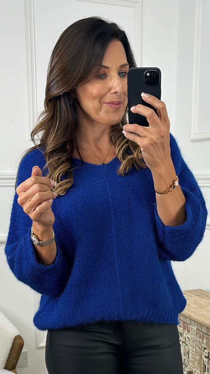 Aurelia Royal Blue Batwing Sleeve Jumper