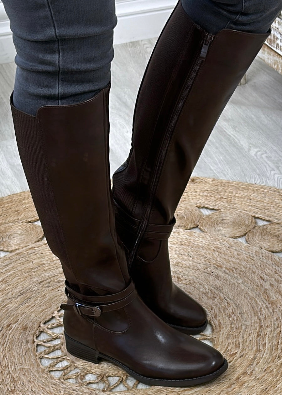 Corina Brown Knee High Boots