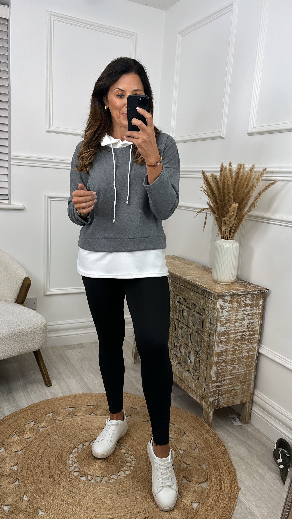 Marian Grey Layered Hoodie