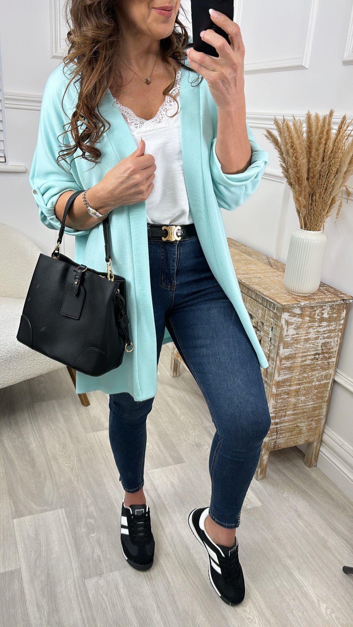 Lenore Aqua Kimono Shrug