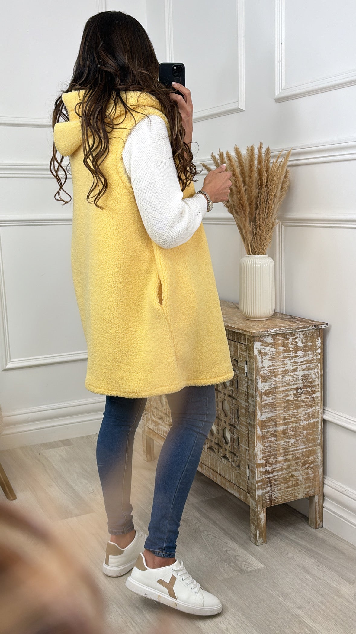 Ailish Yellow Teddy Fleece Gilet