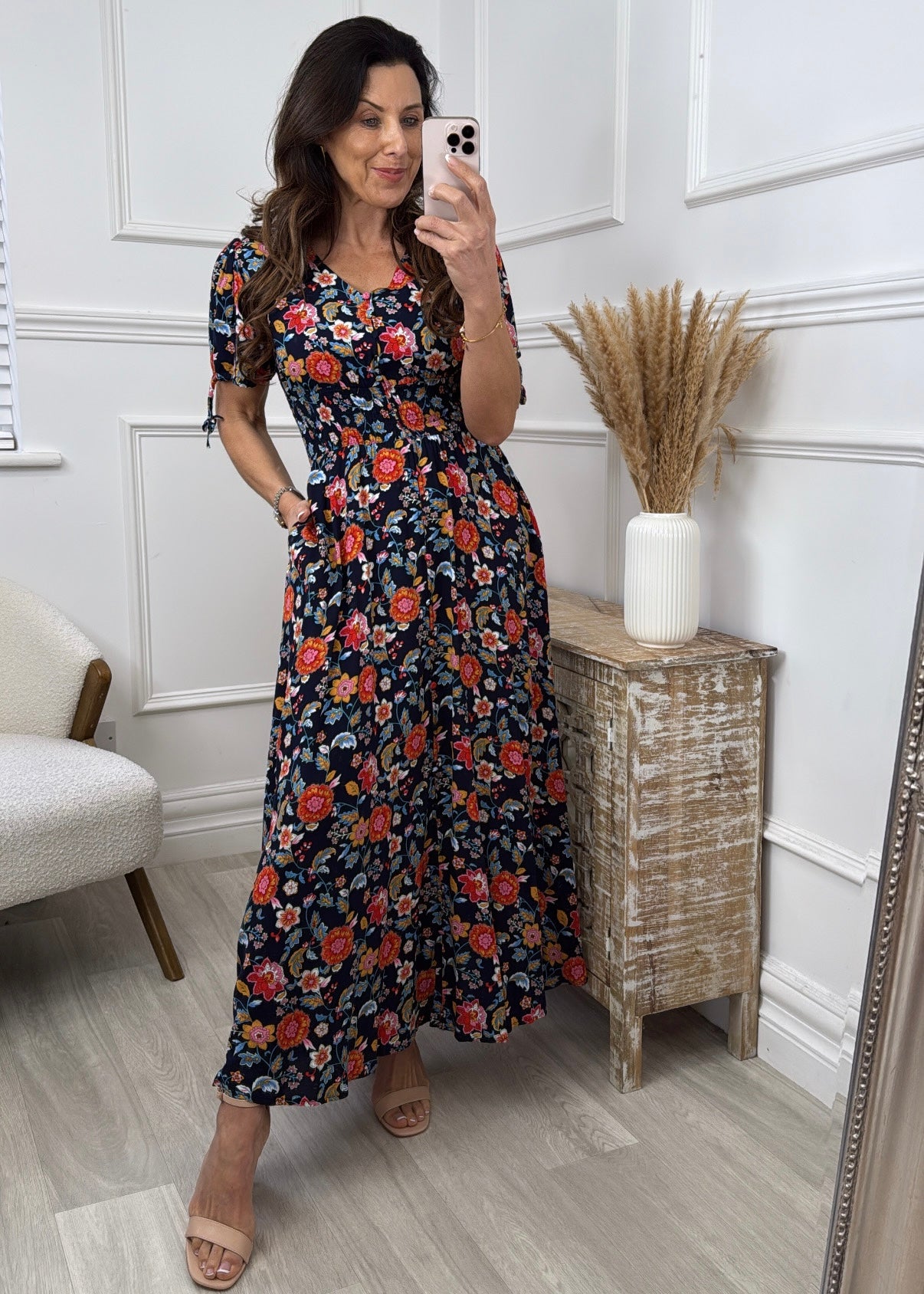 Lucienne Navy Floral Maxi Dress