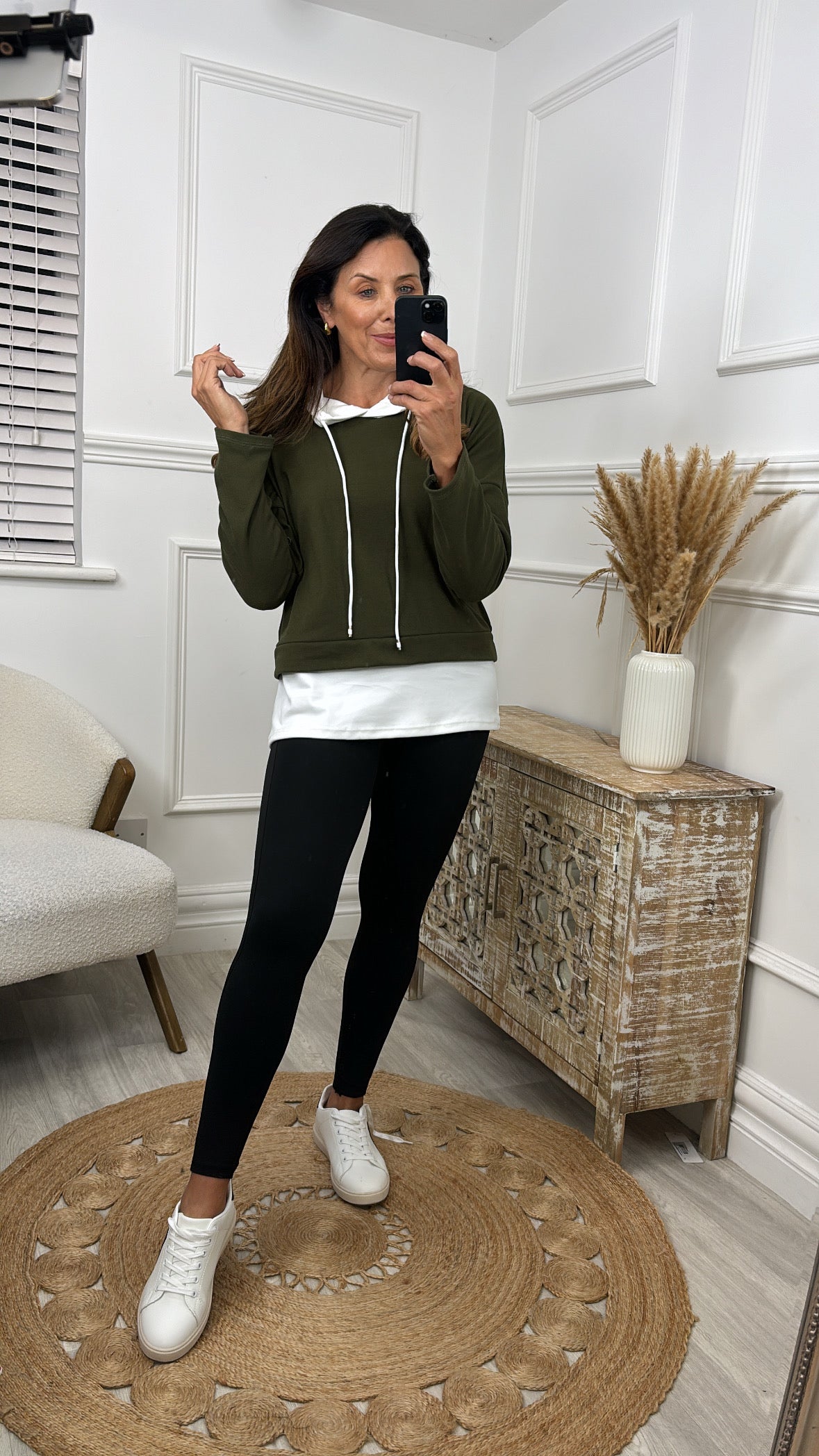 Marian Khaki Layered Hoodie