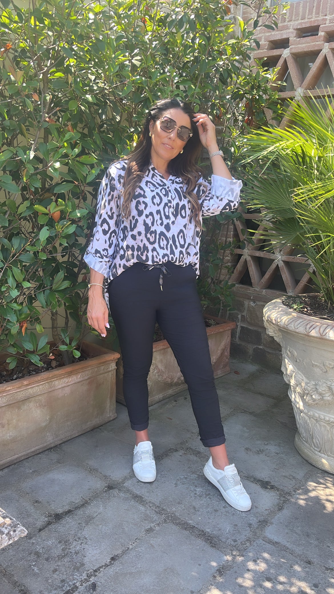 Evie White Leopard Print Blouse