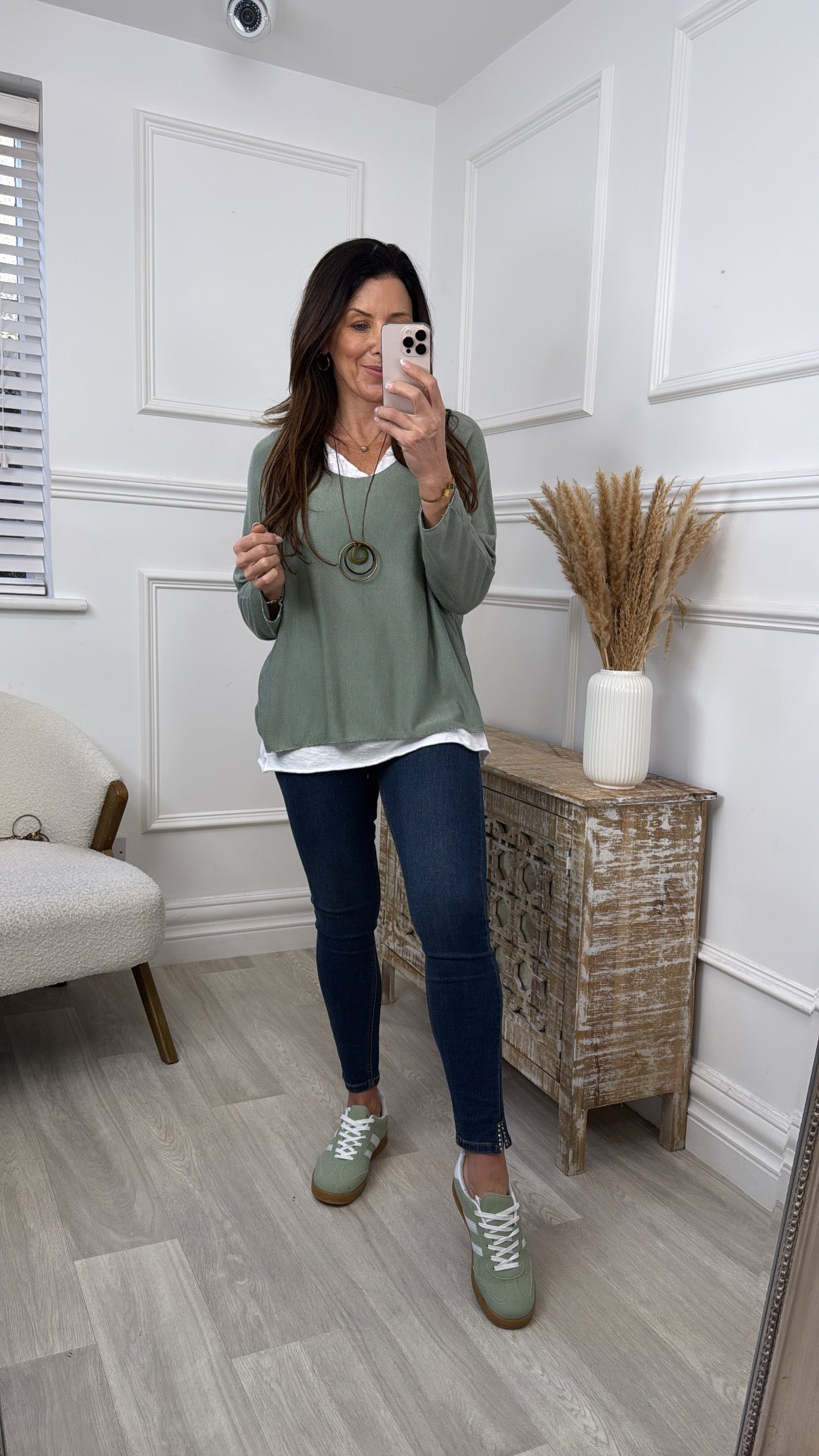 Emerson Khaki Layered Top