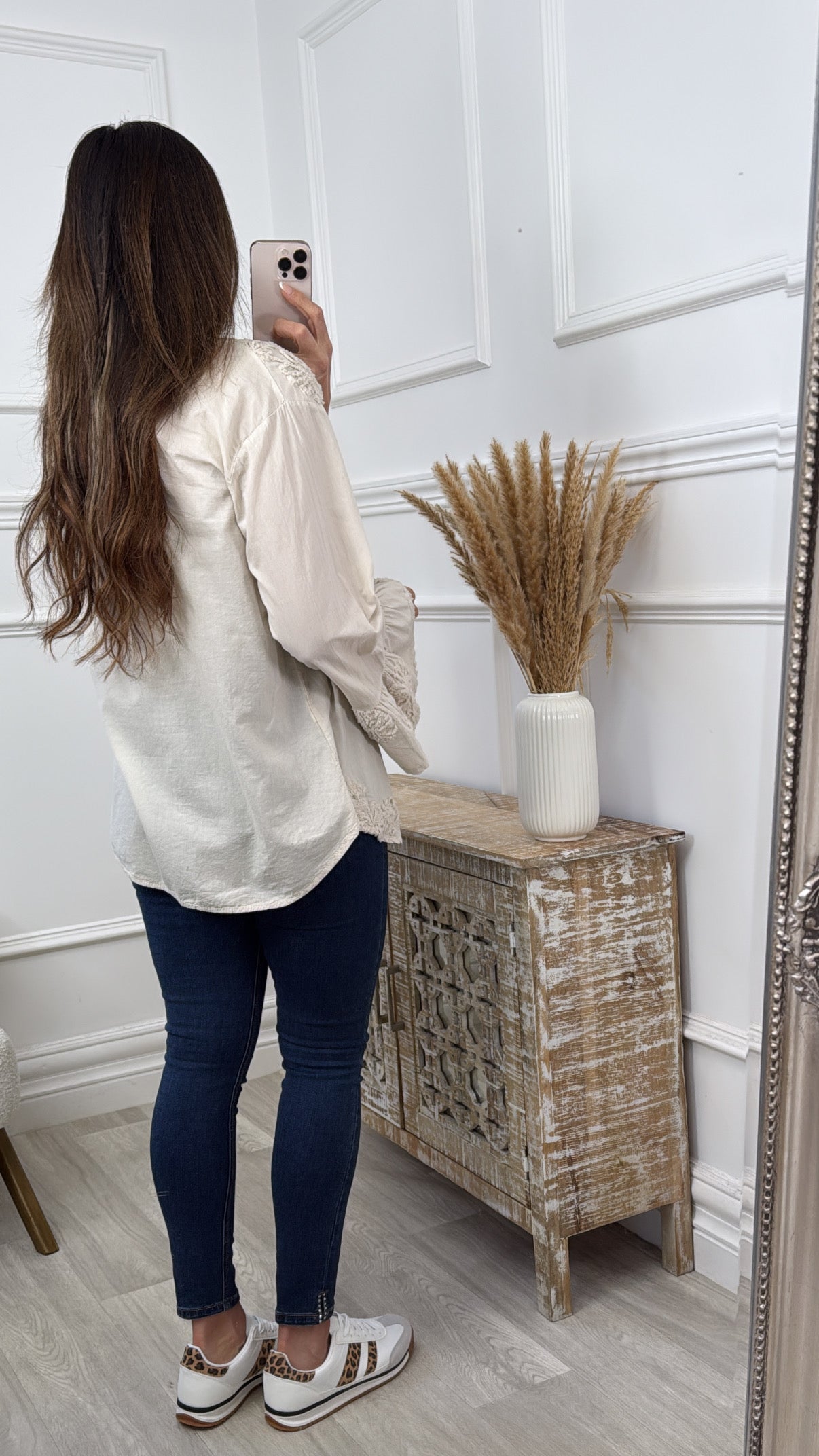 Robyn Beige Embroidered Blouse