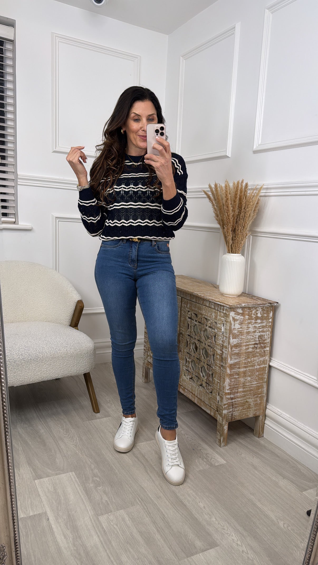 Bella Navy Striped Pullover