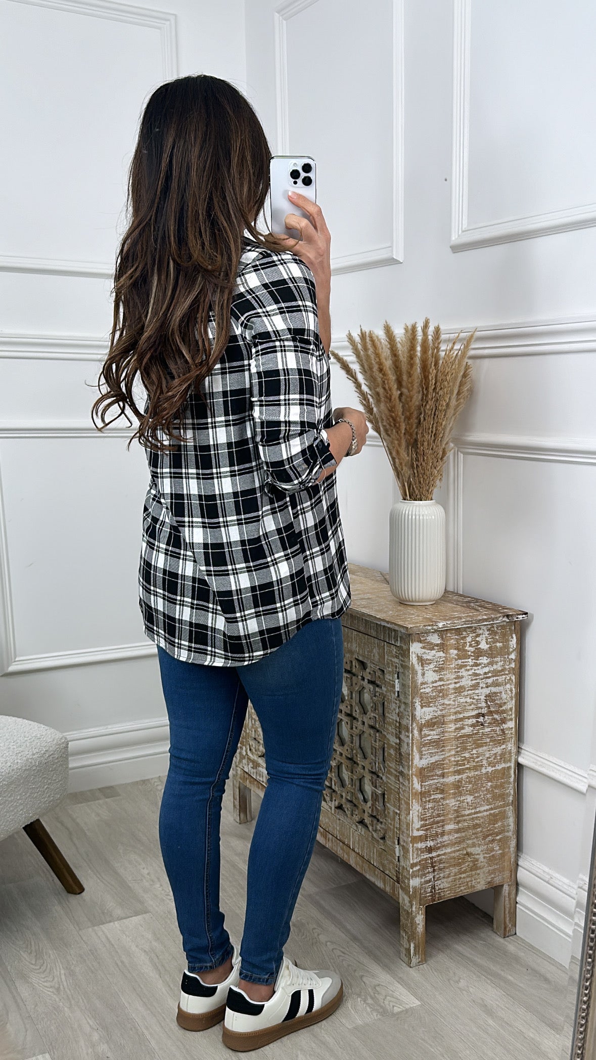 Logan Black Check Shirt Tunic