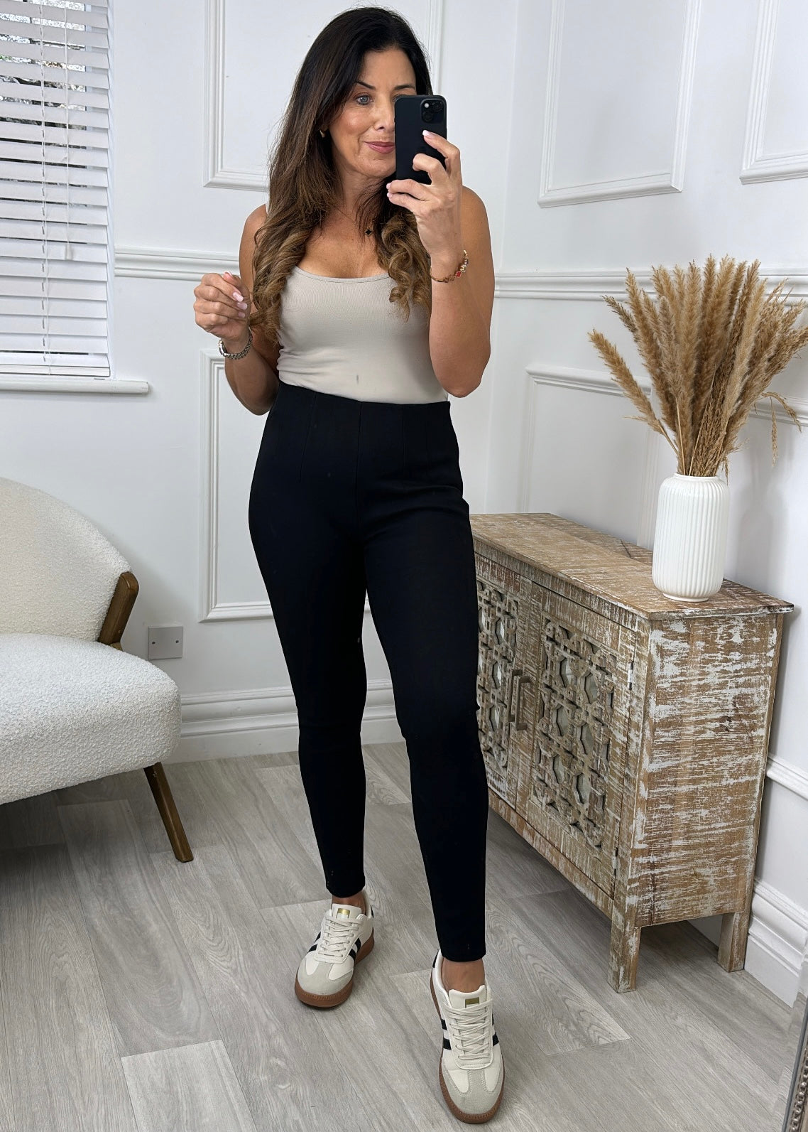 Dara Black Fleece Leggings