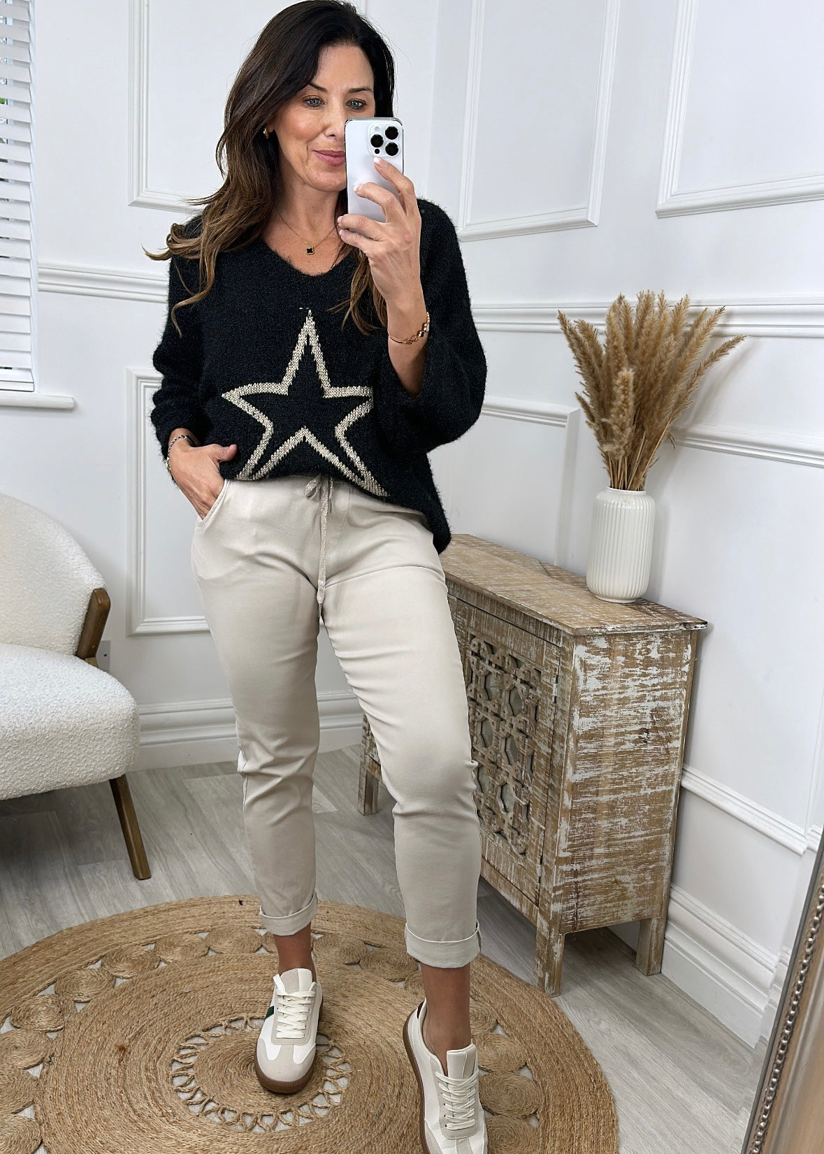 Regina Black Star Sweater