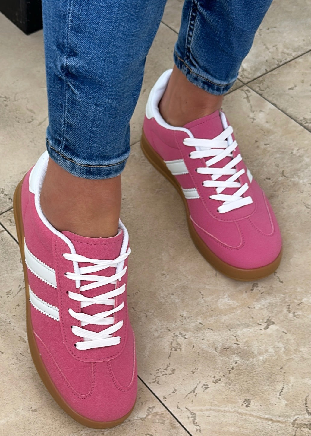 Paloma Pink Side Stripe Sneakers