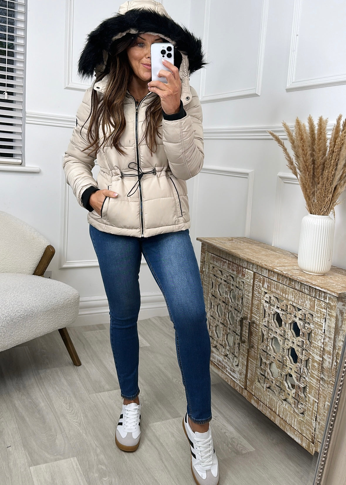 Amber Beige Puffer Jacket