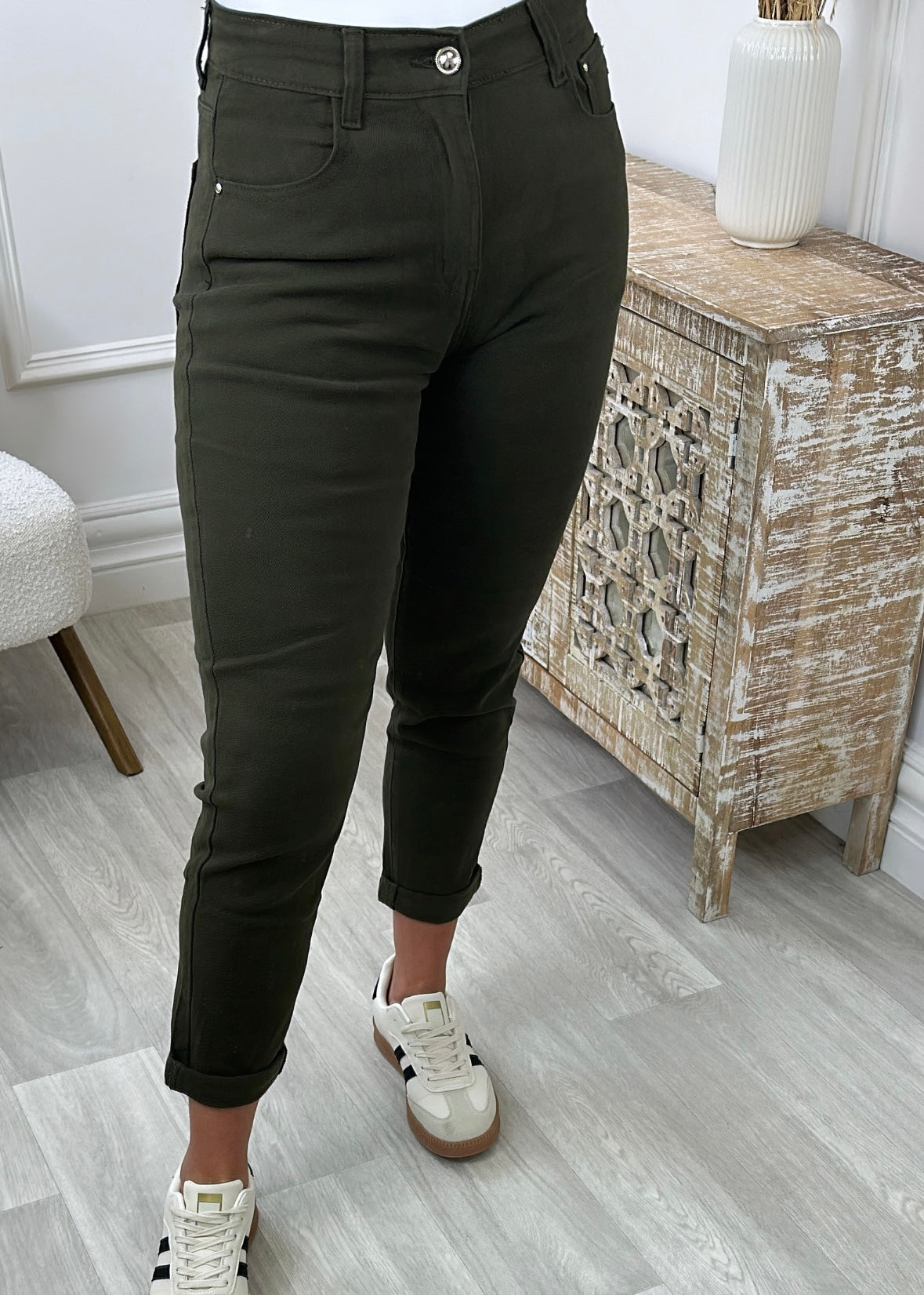 Annie Khaki High Waisted Jeans