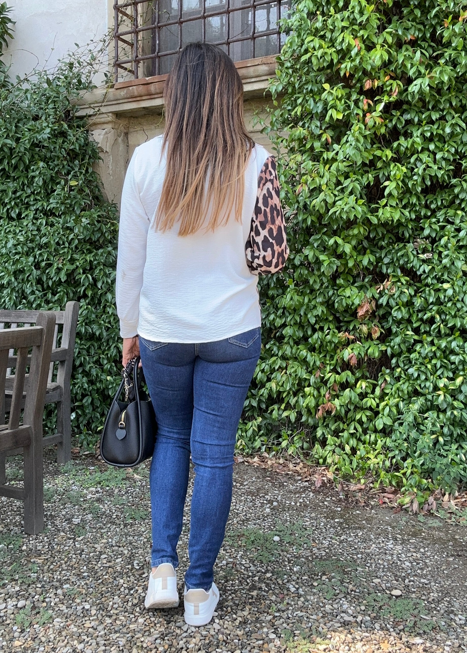 Mary-Claire White And Leopard Blouse