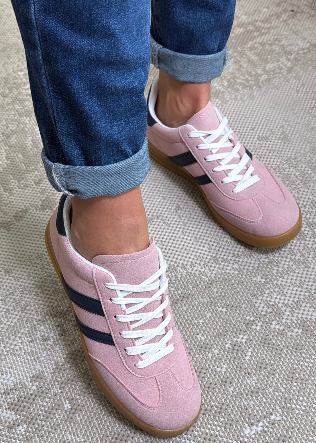 Paloma Blush Side Stripe Sneakers