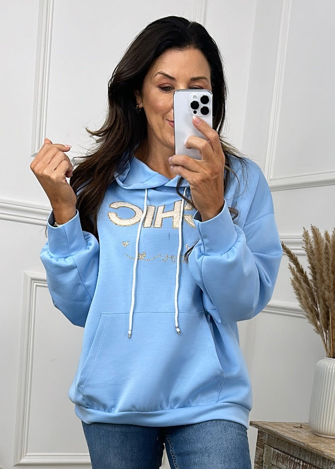 Karen Sky Blue CHIC LOVE Hoodie