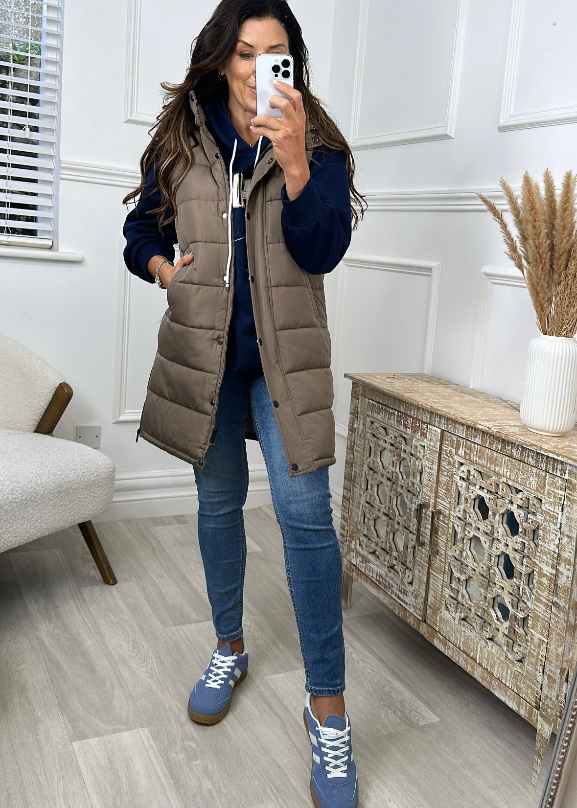 Kehlani Taupe Padded Gilet