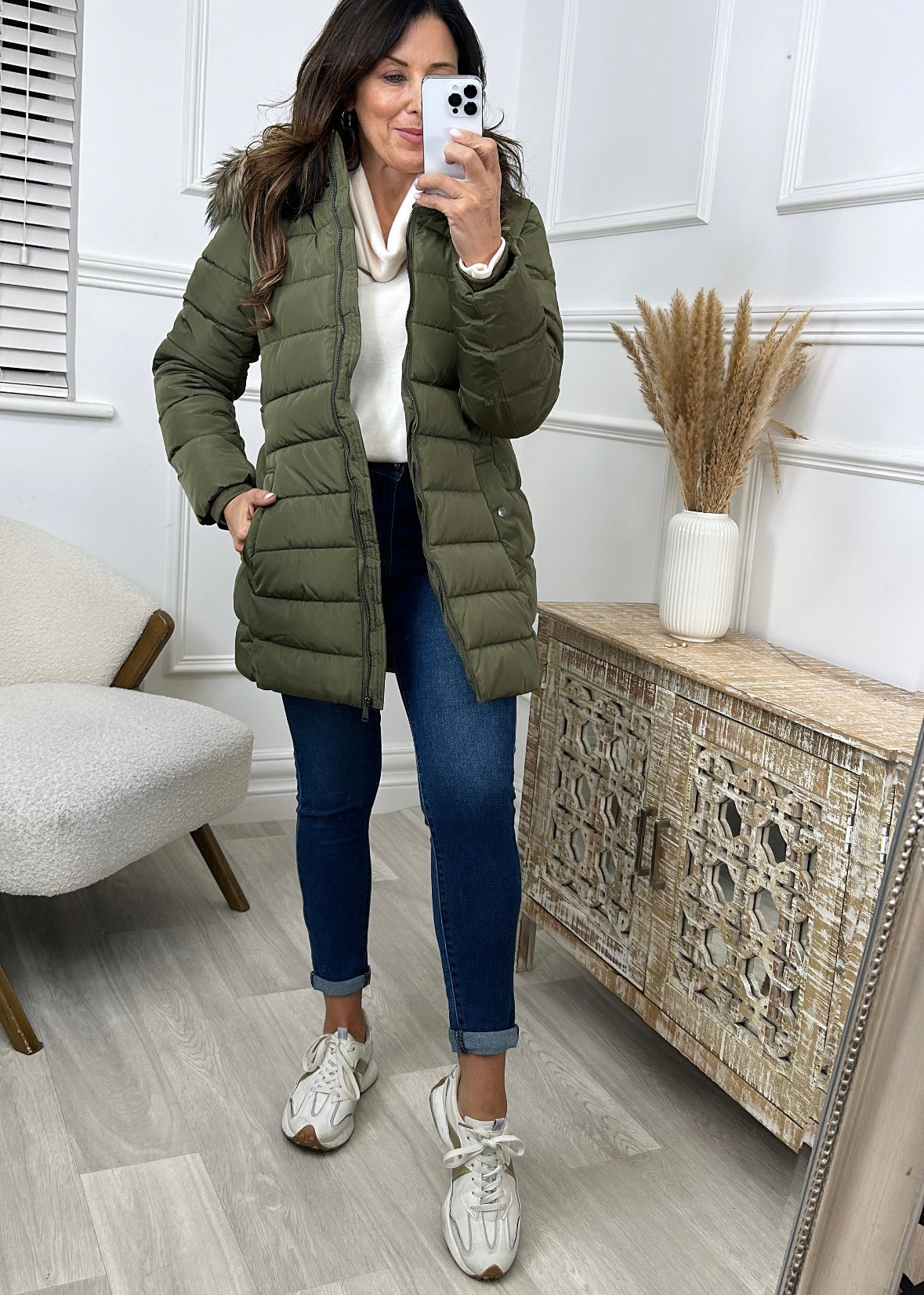 Anetta Khaki Puffer Jacket