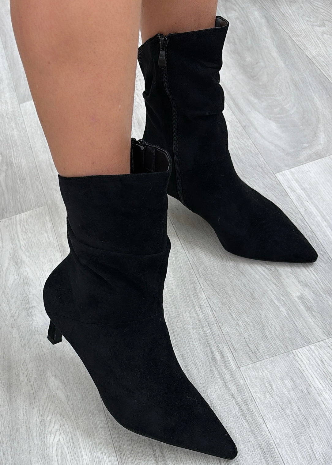 Iris Black Slouchy Suede Boots