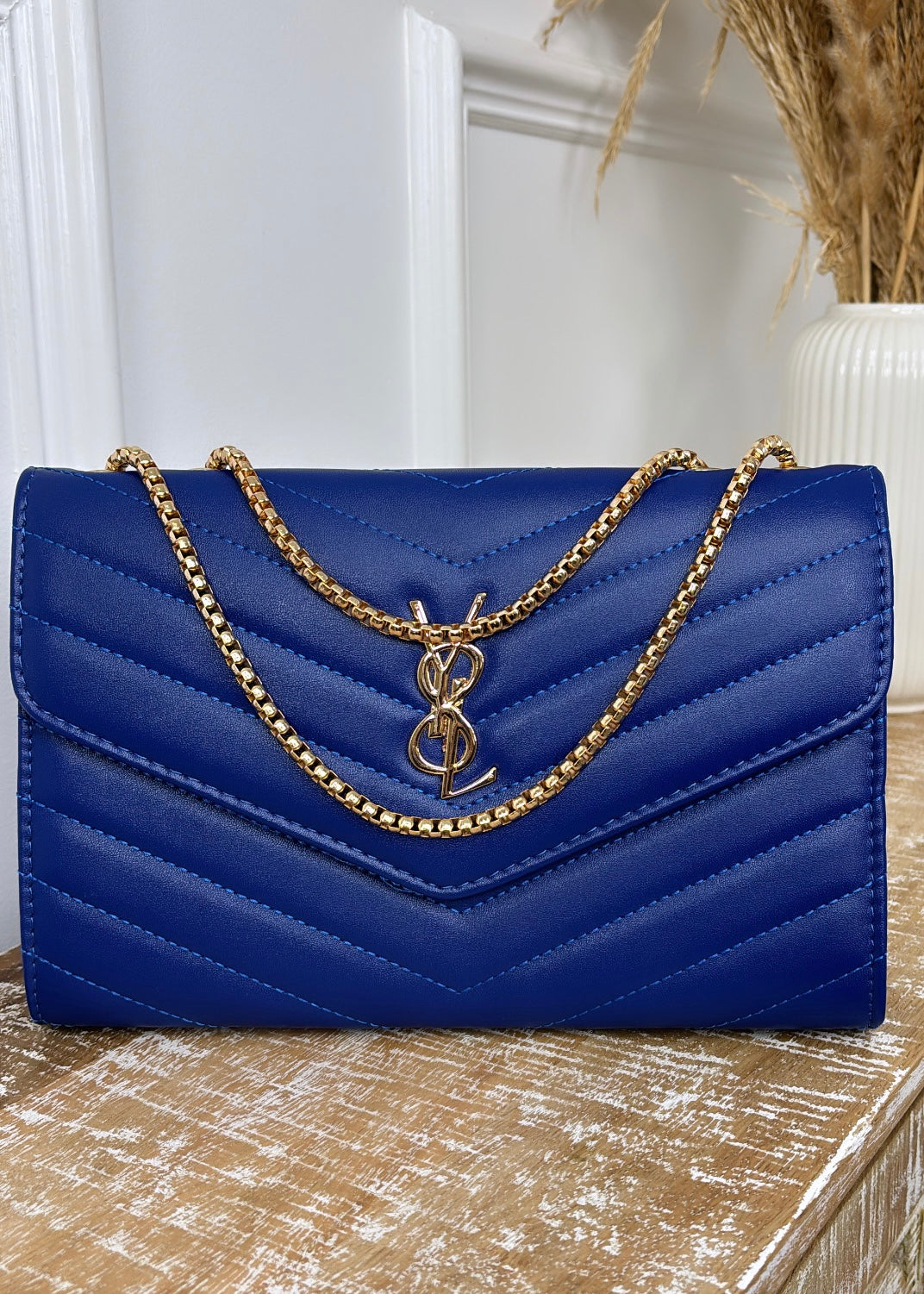 Sia Blue Quilted Bag