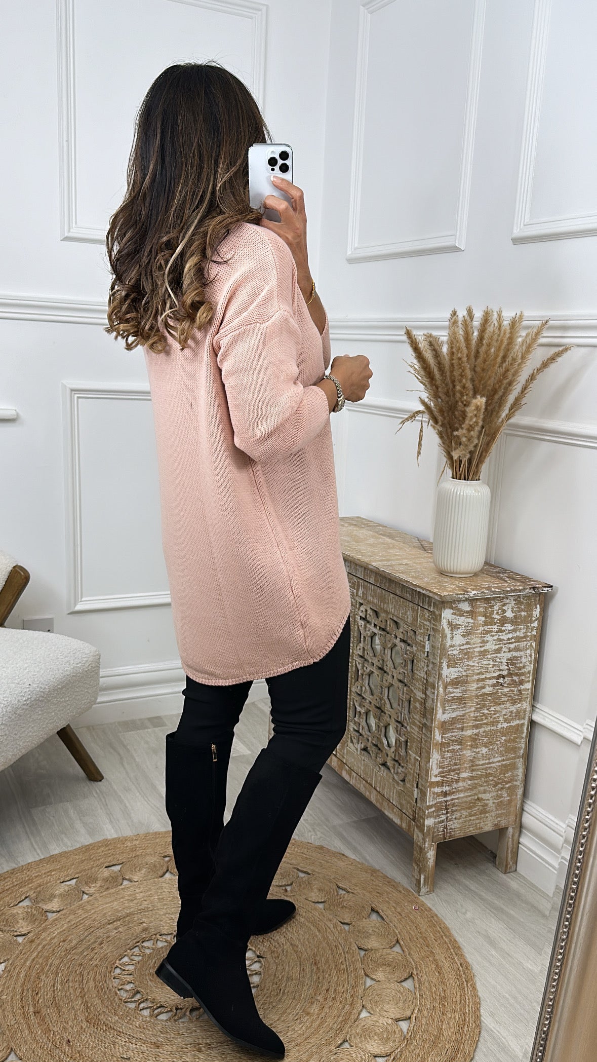 Brid Blush Dipped Hem Jumper