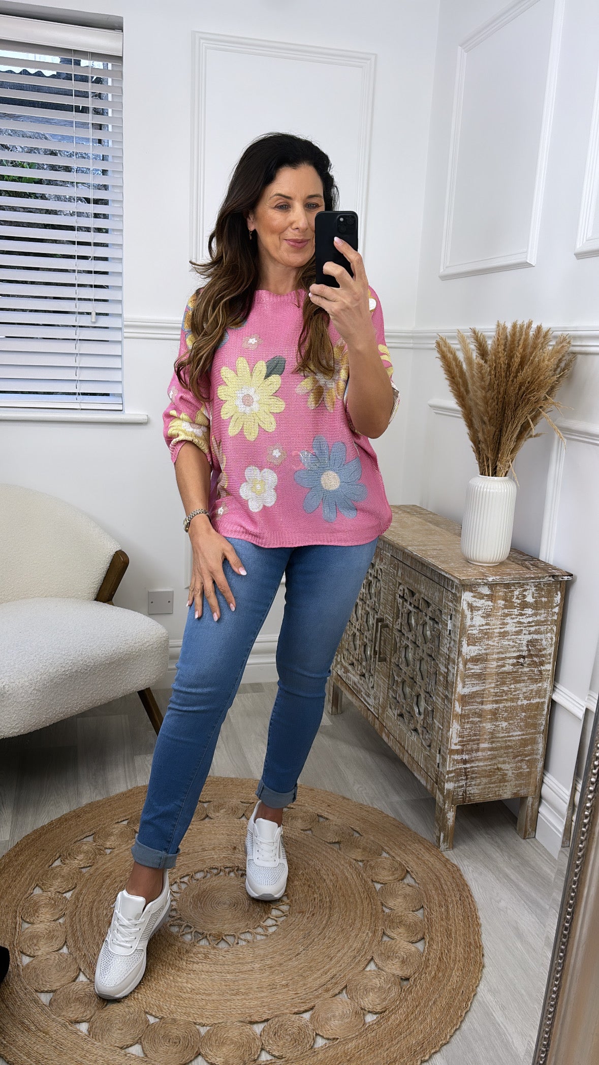 Cheryl Pink Floral Print Top