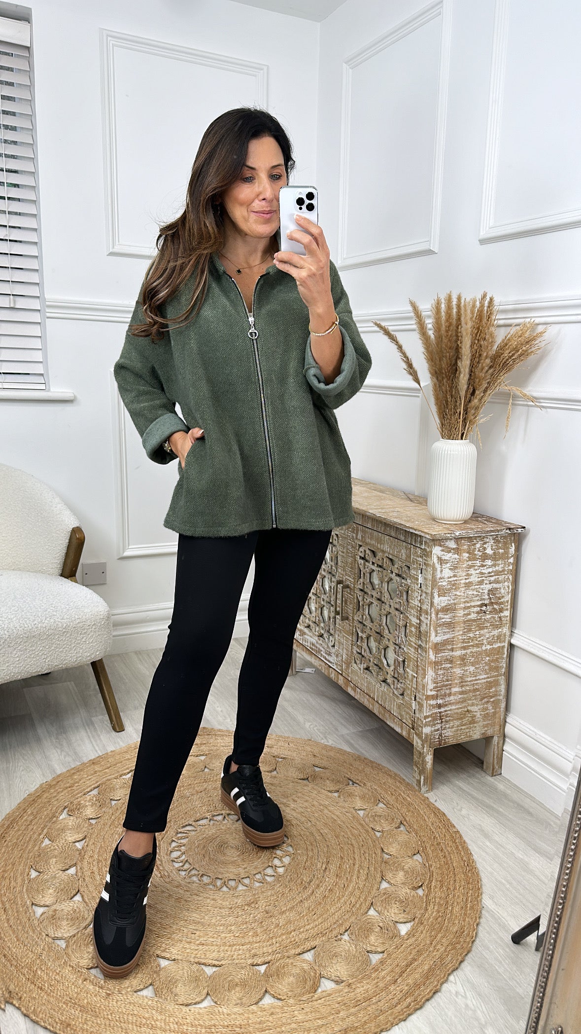 Ayda Khaki Hooded Cardigan